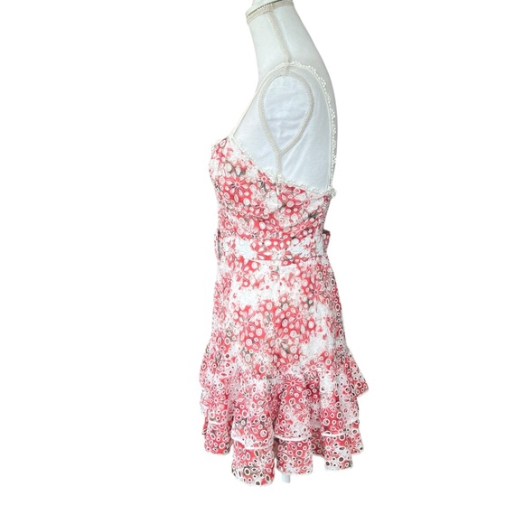 Charo Ruiz Ibiza Marianne Short Dress in Persian Red Size Medium Mini Floral - Picture 9 of 14